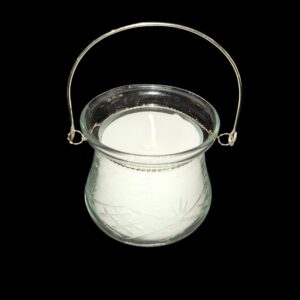 MACETA LABRADA COLGANTE C/ VELA SIN AROMA