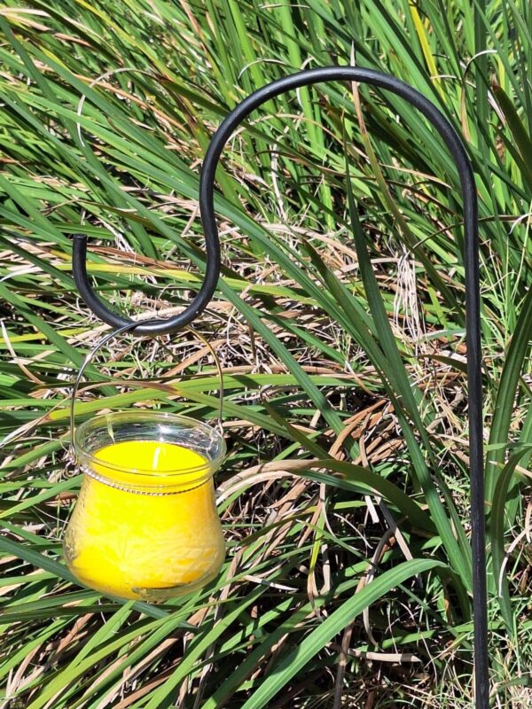 MACETA LABRADA COLGANTE CON VELA CITRONELLA - Imagen 3