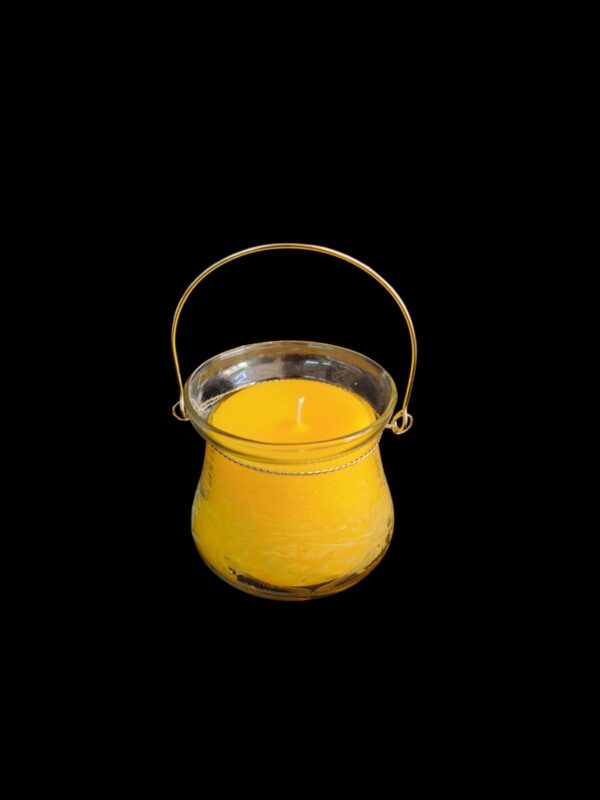 MACETA LABRADA COLGANTE CON VELA CITRONELLA - Imagen 2